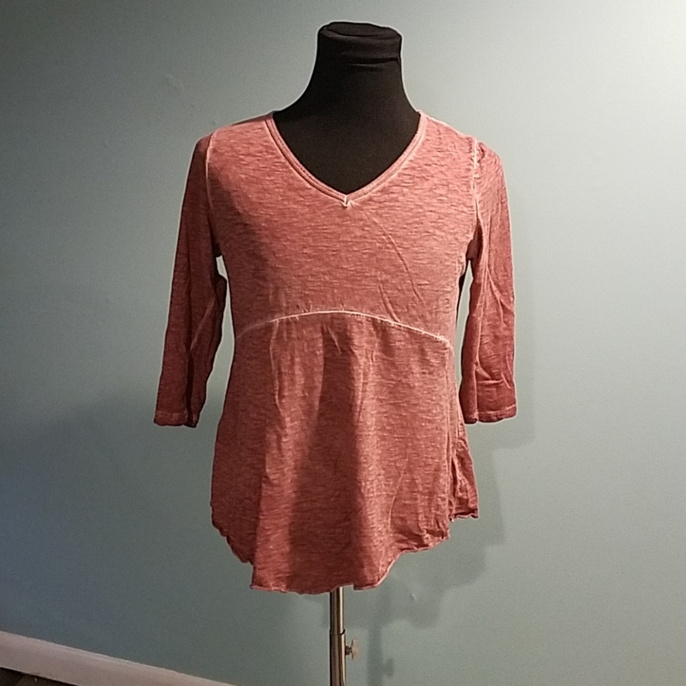Style &Co top tunic, ruffled hem vee neck